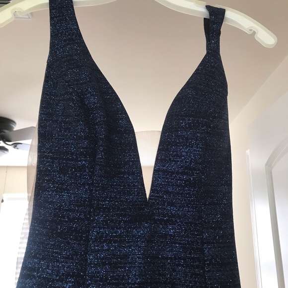 Navy Blue Mermaid Prom Dress - Picture 6 of 8